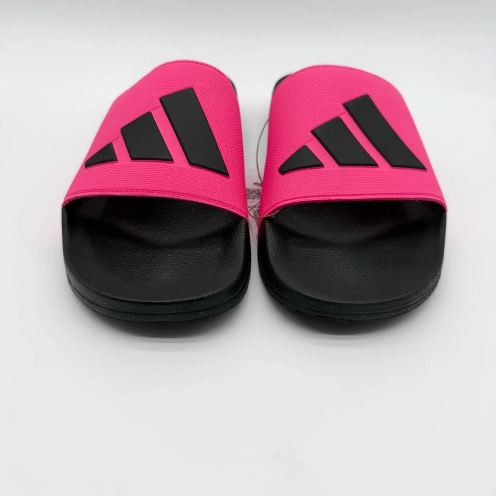 Adidas Adilette Shower Slide Sandals Cushioned Black Pink Men's Size 16 NEW